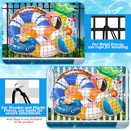 Filet de rangement pour jouets de piscine grand format élastique et robuste - 6