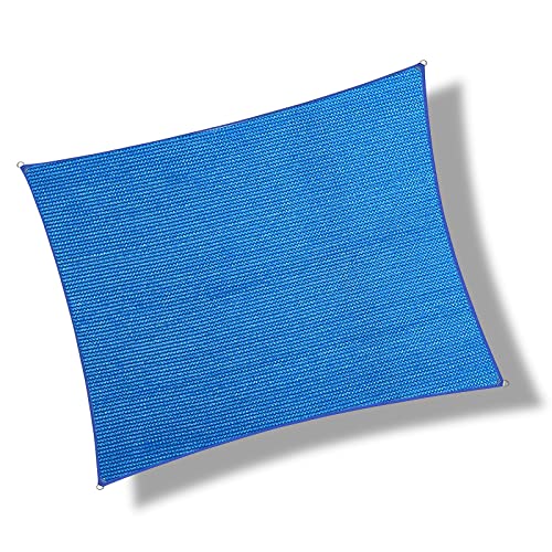 6' x 6' Rectangle Sun Shade Sail Canopy UV Block Fabric Shelter Cloth Screen Awning for Outdoor Patio Garden - 185 GSM, 96% UV Block, Heavy Duty, Customized, Blue