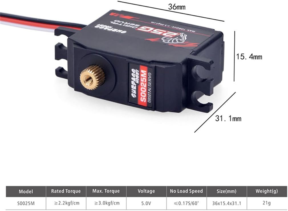 3.0KG Torque Metal Gear Servo Digital Servo for 1/12 RC Car Aircraft RC Boat Robot RC Model