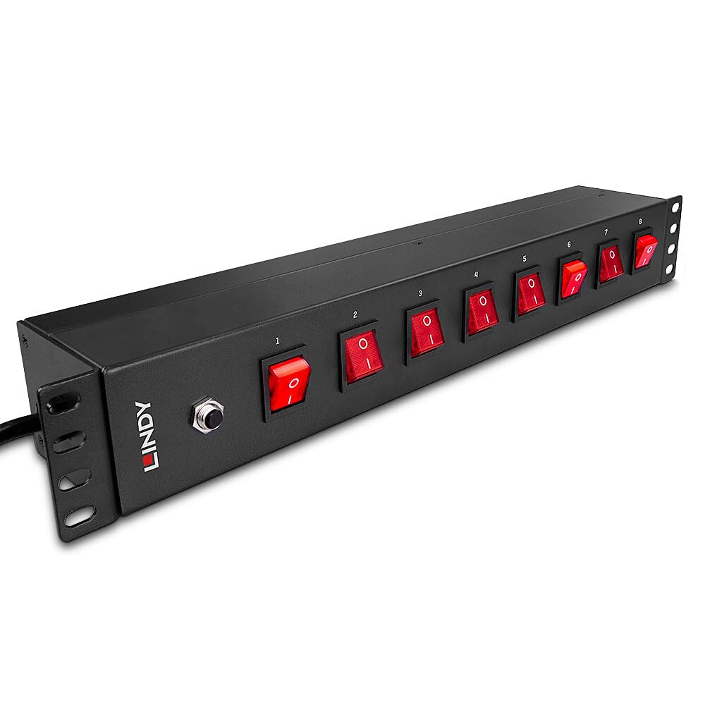 Multiprise Horizontale Rack 19" 1.5U, 8 Prises Schuko avec interrupteurs