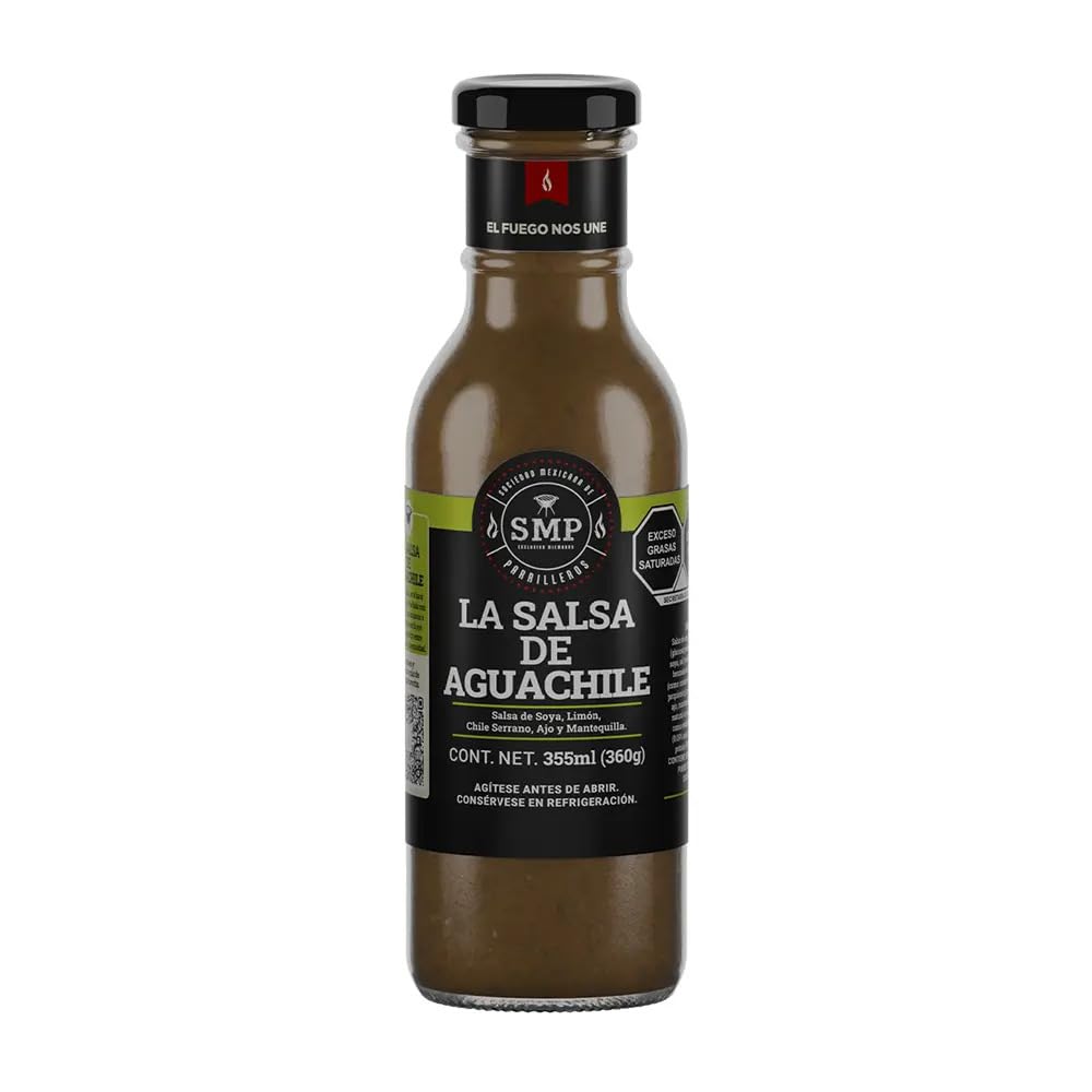 SMP La Salsa de Aguachile –Butter-Soy Serrano Chili Dressing & Marinade with Bright Lime; Creamy, Tangy Flavor For Shrimp, Fish Tacos, Poultry, Pork, Veggies;Versatile Mexican Cooking Condiment, 12 oz