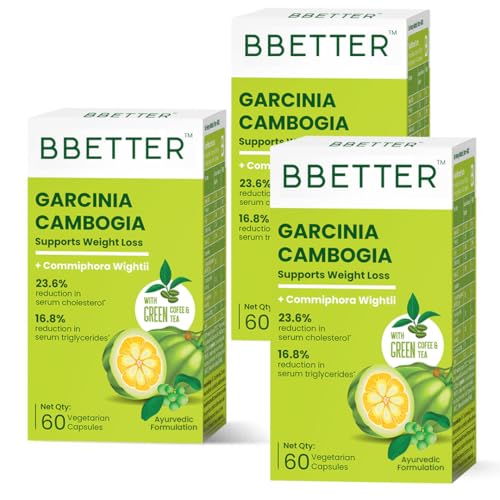 Image of BBETTER Garcinia Cambogia For Weight Loss Capsules For Women And Men - With Green Coffee Green Tea Guggulu Extract & Inulin - Keto supplement - 180 Veg capsules