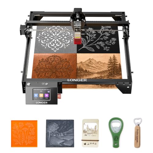 Image of LONGER Ray5 Laser Engraver and Cutter Machine, 5W Laser Engraver, 400x400mm | 24000mm /min, 3.5 inch Touch Screen, Offline Use, CNC DIY Laser Engraving Machine for Wood, Metal, Acrylic & Glass