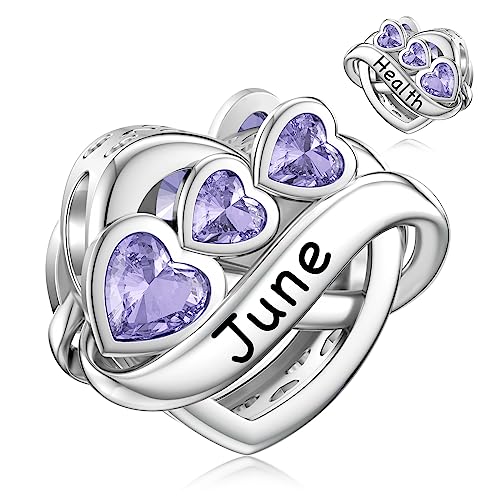 Dijes de plata de ley para Pandora en oro blanco con piedra natal para mujer