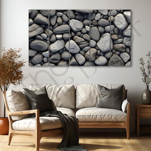 Image of The Castle Decor Abstract art painting with frame Big Size 27x48 Wall art for living room,Bedroom,Drawing room,Hotels-Wooden Framed-346