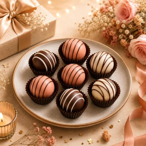 Image of 6 Pcs Truffle Chocolate Gift Pack | Premium Handmade Chocolates | Dark, Milk & White Chocolate Gift Pack | Belgium Chocolate for Birthday Gift | Gift For Girlfriend, Boyfriend, Mother, Father, Kids