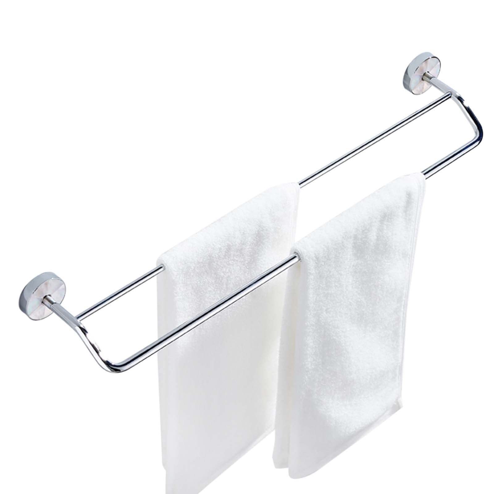 Porte-serviettes salle de bains adhésif sans perçage chrome 2 étanche