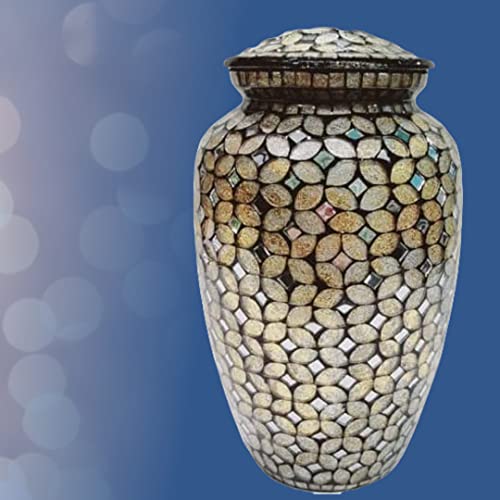 Mosaic Glass Cremation Urn Gold