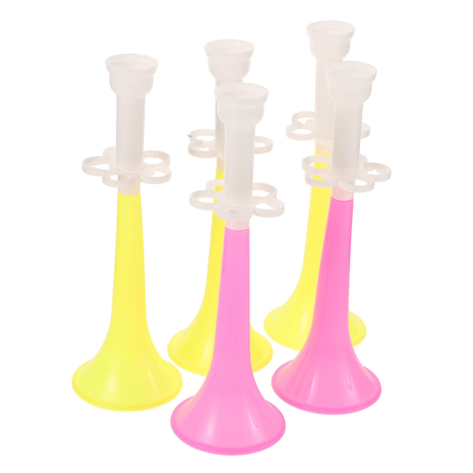 BRIGHTFUFU 5Pcs Plastic Stadium Horn Trumpets Noisemakers for Sports Fans Graduation Events Party Supplies Horns for Football Basketball and Soccer Games