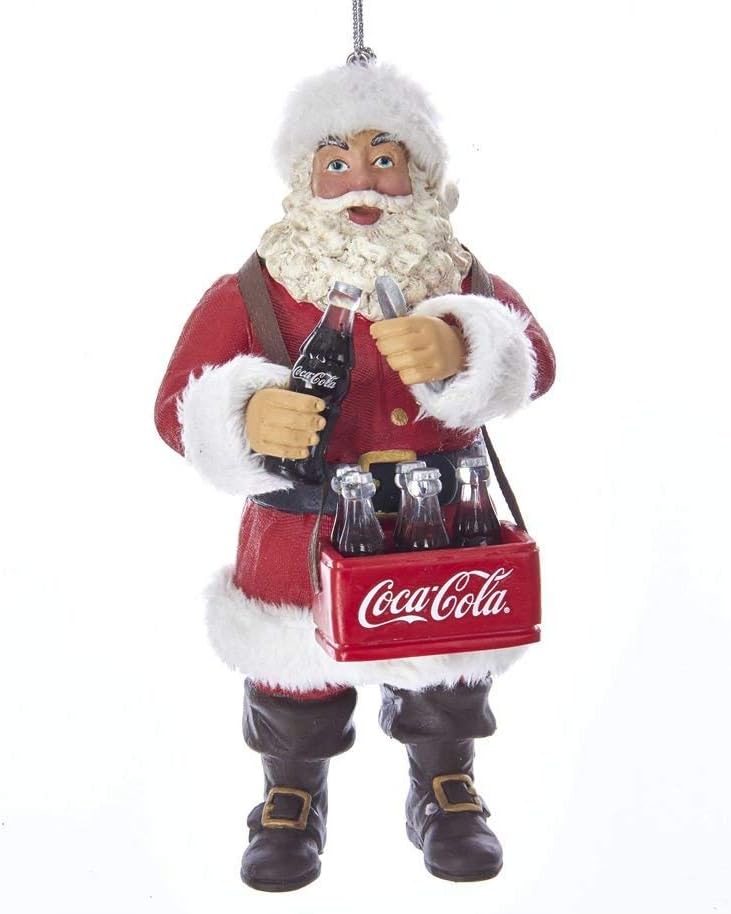 Kurt Adler Coca-Cola Santa Opening Coke Bottle Ornament