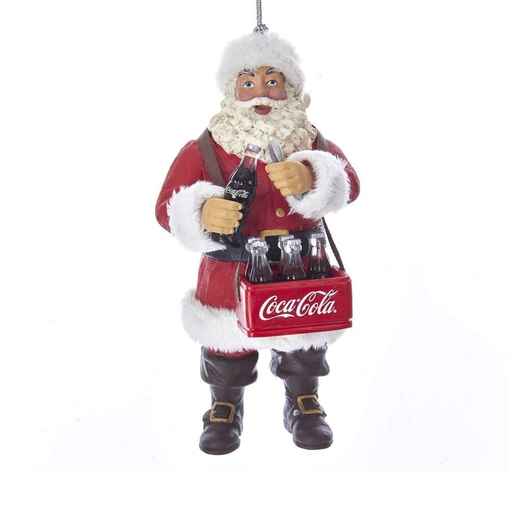 Kurt Adler Coca-Cola Santa Opening Coke Bottle Ornament
