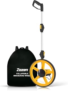 Zozen Folding Measuring Wheel - Portable Distance Measurer up to 9,999 Ft with One-Key Reset, Kickstand & Carrying Bag