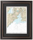 Framed Nautical Map 12371 : North Shore of Long Island Sound; New Haven Harbor- Standard Size. Handmade in USA