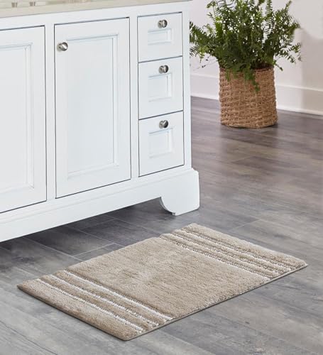 Image of Obsessions Ultra Soft Solid Bath Mat - Premium 1950 GSM Density, Anti-Skid Safety Backing & Superior Absorbency for Quick-Dry Comfort (50x80 cm, Beige)