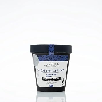 Algae Peel-Off Face Mask with Bilberry & Vitamin C Brightening & Anti-Aging Skincare Treatment, 25g Jar