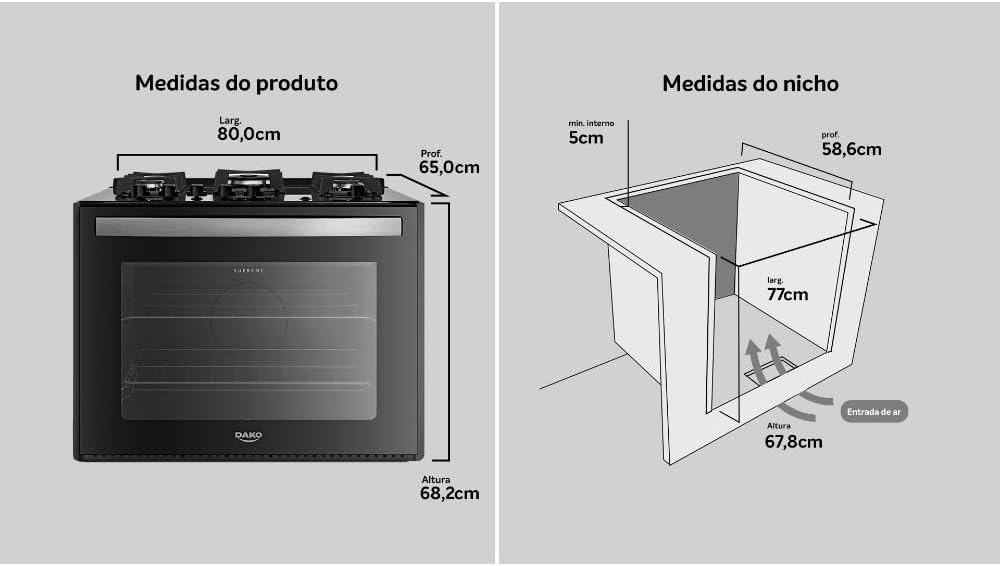 Oferta Online Fogão 5 Bocas Preto Com Mesa De Vidro Dako 6 51Oqlgml1Il. Ac Sl1000