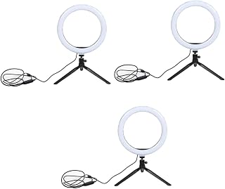 Mikikit 3pcs 10 dimmable circle light camera ring light phone holder light livestream light selfie light LED ring light cellphone tripod Beauty LED Light phone stand remote control