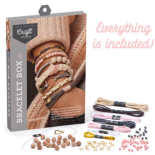 Craft Crush – Bracelet Box Kit – Craft Kit Makes 8 DIY Bracelets – Blush Tones Craft Crush – Bracelet Box Kit – Craft Kit Makes 8 DIY Bracelets – Blush Tones