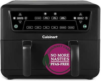 Cuisinart XXL10.4L Air Fryer with 2 x 5.2L Drawers |PFAS Free|Chemical-free cooking | Air Fry, Roast, Grill, Bake, Dehydrate, Max Crisp, Keep Warm | Dual Zones – cook 8+ portions|Dishwasher Safe
