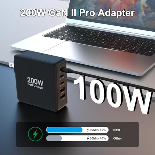 Tobetravel 200W USB C Charger, 5 Ports GaN Fast Charger, PD100W USB C Desktop Charging Station for iPhone 16 15, MacBook Pro/Air, Galaxy S24 S23 and More - image 2