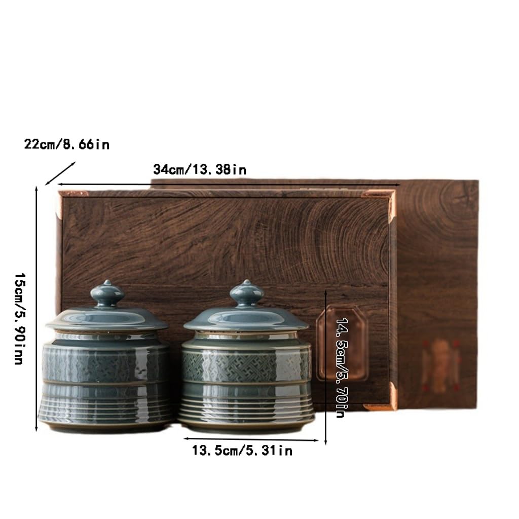 XYNSNDB Pojemnik na herbatę Ceramiczny słoik na herbatę, słoik do przechowywania herbaty, magazyn ceramicznej herbaty, Longjing zielona herbata słoik na herbatę puszka na herbatę