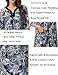 YARISNEY Women's Zipper Sleep Gown Long Sleeve Old Fashioned Floral Night Robe with Pockets Navy Dandelion, 2XL
