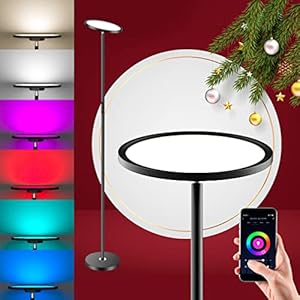 Anten RGB Lampadaire led 25W Lampadaire Salon avec Luminosité Réglable Lampe sur Pied led Compatible avec Alexa et Google Assistant Lampe sur Pied Chambre Lumière à Choix 3000K-6000K
