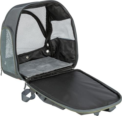 TRIXIE Hunde-Rucksack Lyla - Hunderucksack bis 8kg - Rucksack für Hunde mit Außentaschen, integrierter Kurzleine und Schultergurt, aus atmungsaktivem Mesh - 28830