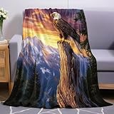 Sonnenuntergang Kuscheldecke Fleecedecke Decke 130x170 cm Tier Adler Wohndecken Couchdecke Flauschig Überwurf Mikrofaser Tagesdecke Sofadecke Für Bett Sofa Schlafzimmer Büro