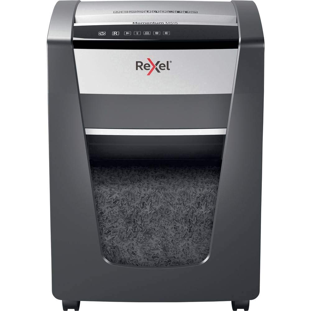 Rexel Aktenvernichter Momentum M515, Mikroschnitt, 17-15 Blatt A4 (70-80 g/m²) Kapazität, Sicherheitsstufe P5, 30L Abfallbehälter, Schredder, schwarz, 2104577EU