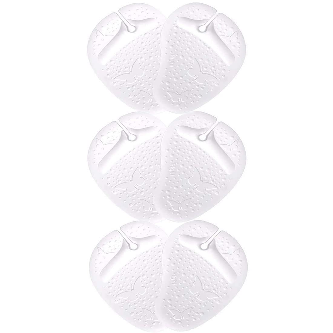 ericotry 3Pairs Butterfly Pattern Self-Adhesive Silicone Gel Sandal Thong Protectors Forefoot Pad Toe Protectors Pain Relief Inserts Flip-Flop Non-Slip Inserts Cushions Massage Insoles