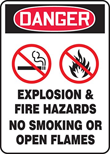 Panneau Danger Explosion Incendie Signalisation Interdiction de Fumer Accuform