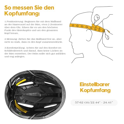 Fahrradhelm Herren Damen mit Abnehmbarem Magnetischem Visier, Ultraleichter Verstellbarer Bike Helm,...