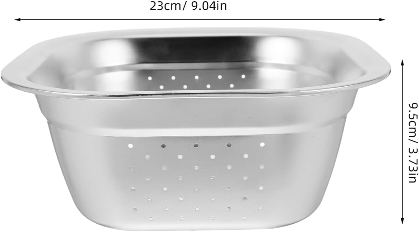 Großes Edelstahl-sieb Zum Waschen Von Gemüse, Robustes Küchensieb Mit Hohem Fassungsvermögen, Ideal Zum Kochen Und Zubereiten Von Speisen Silver 23.00X23.00X9.50CM