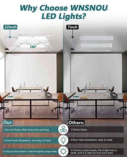 image for WNSNOU LED Tube Light Fixture with Plug, 1.4FT 1800LM 5000K Utility Sh