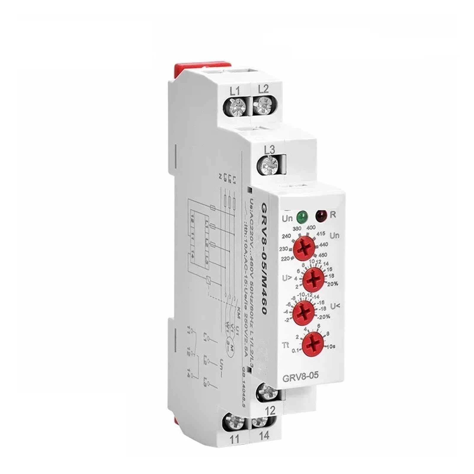 LEOTNNDQ GRV8-05 Voltage Relay with Delay AC220V-460V(GRV8-05D M460)