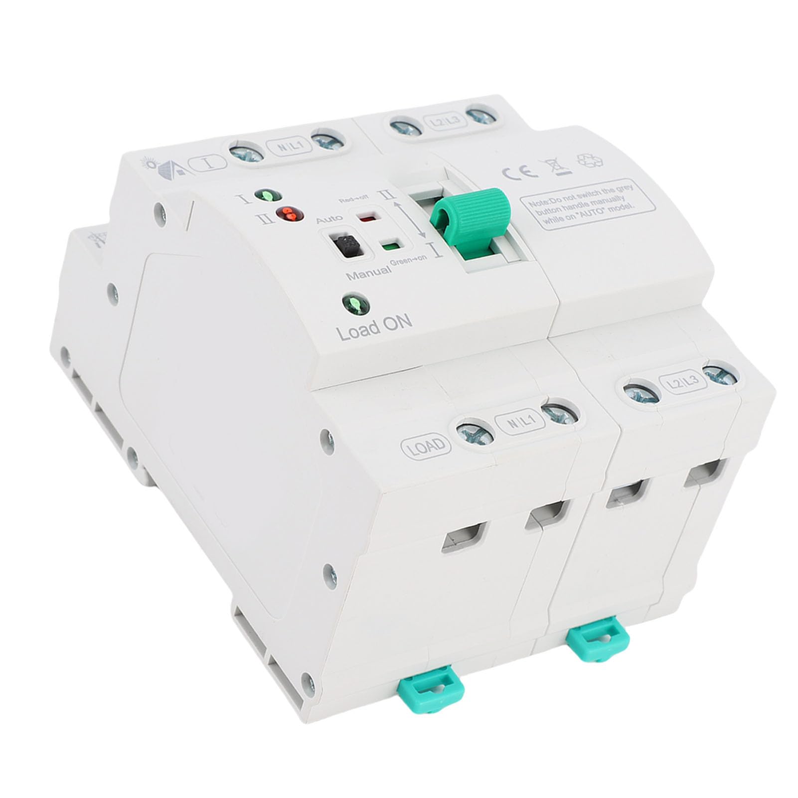 Ejoyous Interruptor de Transferencia Manual Automático Mini ATS, Interruptor Selector de Potencia Dual 4P 80A, Carcasa Retardante de Llama para PC, Transferencia de 20 Ms, Montaje en Riel DIN para