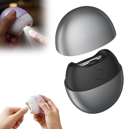 Smart Electric Nail Clippers for Adults & Seniors, 2-Speed Automatic Nail Trimmer with Polisher, Light, Nail Clippings Storage, Quiet & Safe