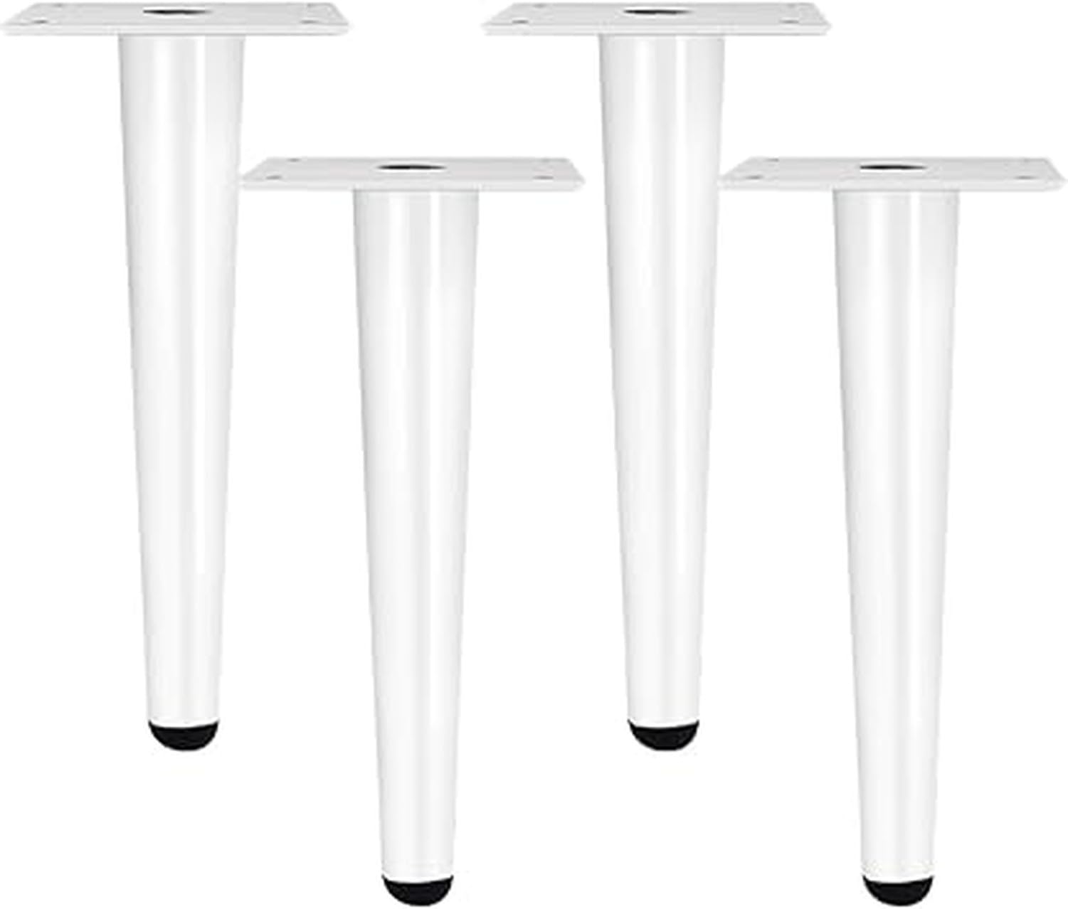 Piedini Mobilio 12 Pezzi Gambe Tavolo in Metallo Bianco Rialzo Legno Supporto Gambe Dritto Cono Tubo Viti Sostituzione per Divano Letto Mensola Armadio Cucina S, 80cm, 80cm