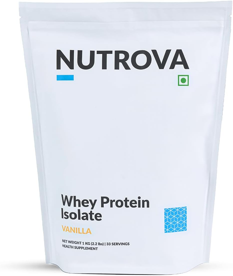 - Whey Protein Isolate Vanilla 1Kg (Pack of 1) with 24g Protein Every 30g Scoop | Easy to Digest Health Supplement for Men & Women with no Added Sugars | 5.5g BCAAs, Sweetened with Stevia.