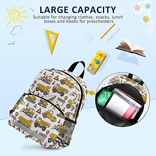 Toddlers Backpack Kids Truck Childish Bookbag for Boys Girls 3-6 Years Preschool Kindergarten Cute Mini Bags with Safety Leash Daypack