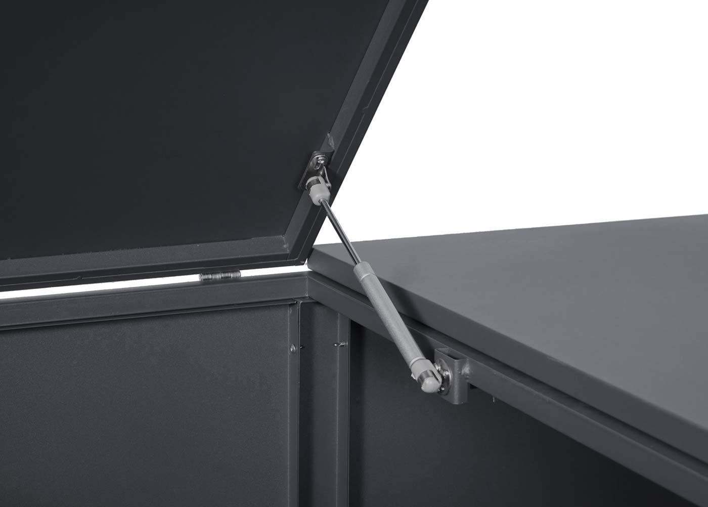 4er-Mülltonnenverkleidung HWC-E83, Mülltonnenbox Mülltonnenabdeckung, erweiterbar 117x263x80cm - anthrazit, Stahl 108kg