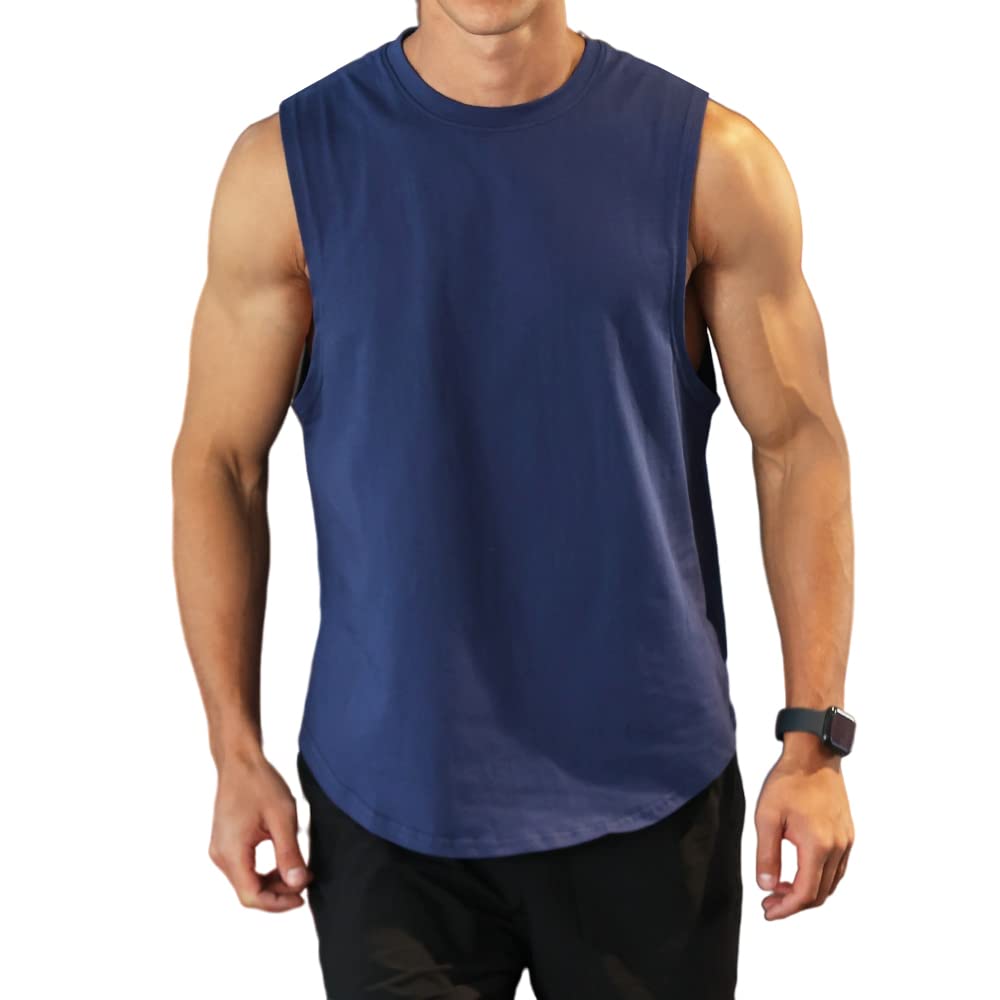 Rane Sports Hombres Entrenamiento Culturismo Camiseta sin Mangas Entrenamiento Deportivo Gimnasia Camiseta sin Mangas algodón Corte sin Mangas músculo Camiseta