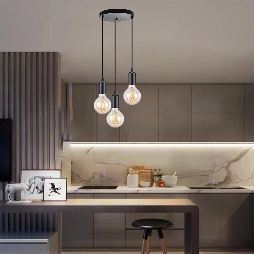 TrAdE Shop Traesio - Lampadario A Sospensione Stile Industriale Paralume Nero Rame Lampada Attacco E27 86522046
