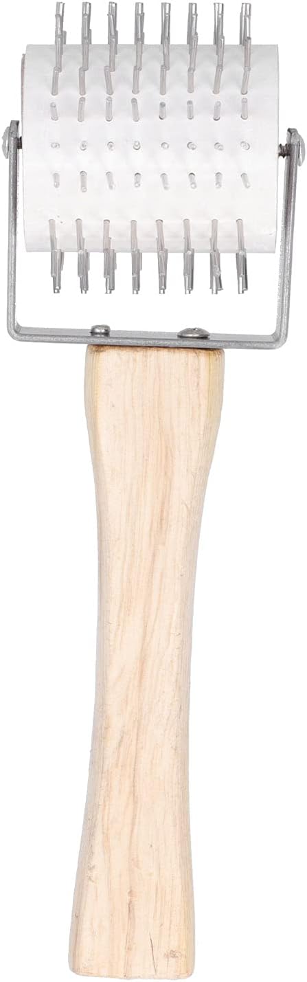 Honey Uncapping Roller | Stainless Steel Beekeeping Needle Roller | Bee Extracting Tool for Farms/Beekeeping Factories | Wood Handle, 266g Lightweight