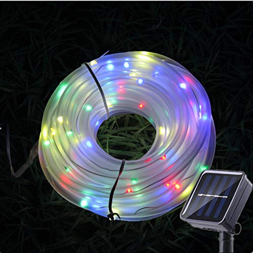 Sunboia Luci a Corda Solari, 7 m, 50 LED, Luci a Tubo Solari Impermeabili Decorative Multicolore per Giardino, Patio, Vacanze, Casa, Matrimonio, Festa, Natale (Multicolore)