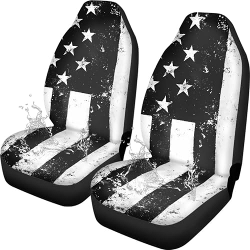 Housse de siège auto drapeau américain noir taille universelle pour auto et SUV