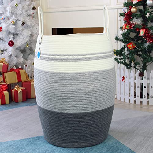 Casaphoria Extra Large Woven Cotton Rope Storage Basket With Handles For Organizing,Tall Woven Baskets For Clothes Blanket Pillows,Oversized Versatile Laundry Hamper For Bathroom Livingroom Bedroom #TOP5