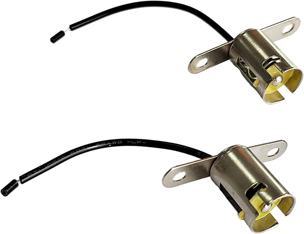 Augeny 2PCS Car Light Bulb Socket, BA15S LED Bulb Light Lamp Socket Adapter, 1156 Light Bulb Socket Holder with Wire Connector, Automotive LED Bulb Socket for Car Truck (Long Bracket)