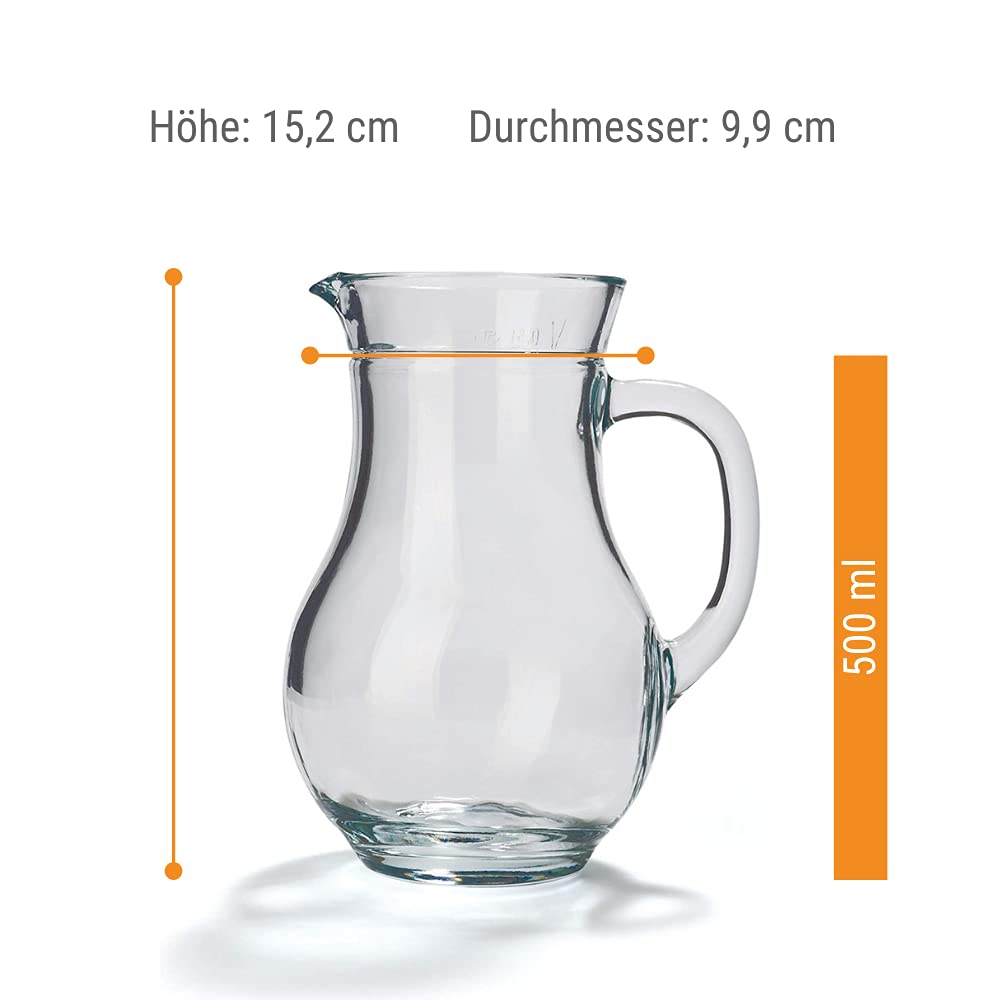 Oberglas Carnuntum Wasserkaraffe Tonkrug-Optik 500 ml, 6er-Set